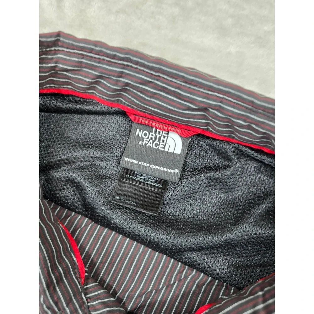 The North Face‎ Shirt Mens XL Black Red Striped Nylon Hiking Outdoor AJDY